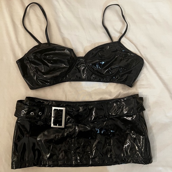 Other - NWT FAUX LATEX LINGERIE SET